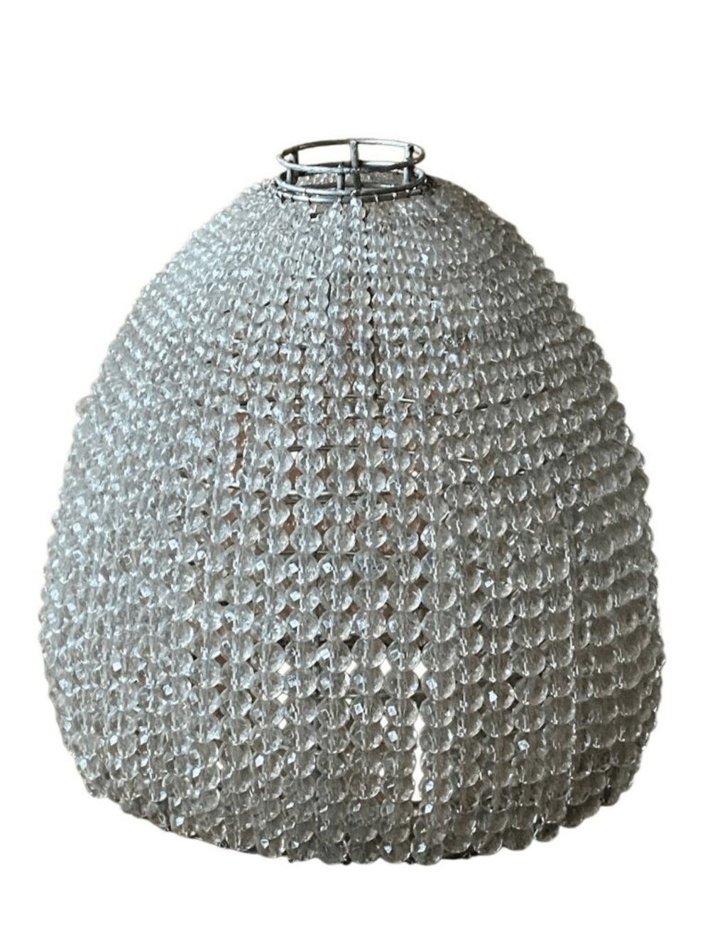 Antique French Chandelier Globe Basket with Glass Beads